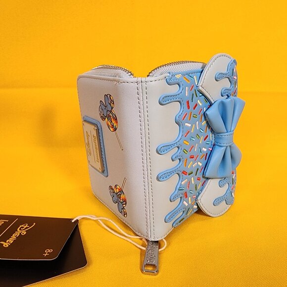 Loungefly Disney Minnie Mouse Lollipop Sprinkle Ears Small Zip Wallet Blue NEW - Picture 10 of 10
